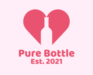 Bottle - Heart Wine Bottle logo design
