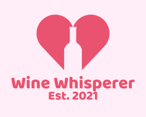 Sommelier - Heart Wine Bottle logo design