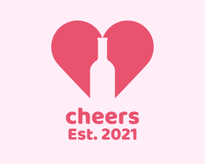 Heart Wine Bottle  logo design