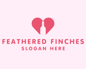 Heart Wine Bottle  logo design