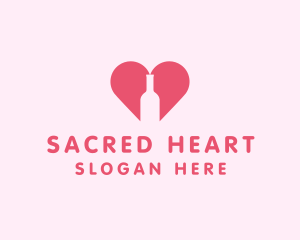 Heart Wine Bottle  logo design