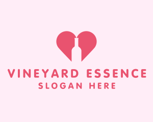 Heart Wine Bottle  logo design