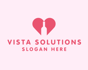 Heart Wine Bottle  logo design