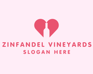 Heart Wine Bottle  logo design