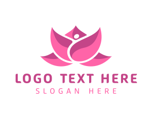 Floral - Pink Beautiful Lotus Flower logo design