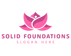 Pink Beautiful Lotus Flower Logo