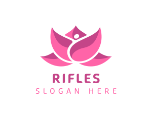 Human - Pink Beautiful Lotus Flower logo design