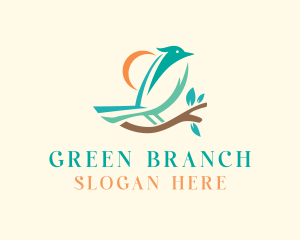 Branch - Perched Bird Branch logo design