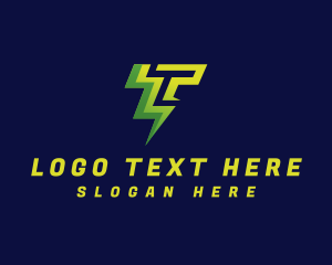 Bolt - Lightning Bolt Letter T logo design