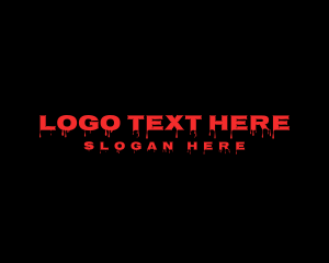 Text - Scary Blood Drip Business logo design