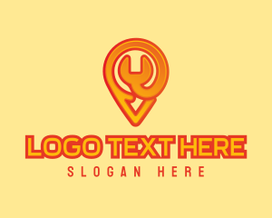 Locator - Map Pin Wrench logo design