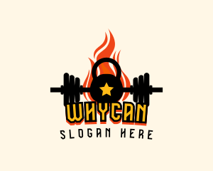 Kettlebell - Fire Kettlebell Gym logo design