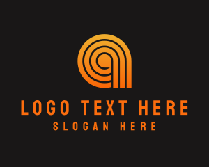 Initial - Orange A Line Pattern logo design