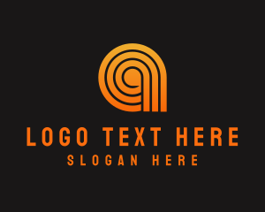 Orange A Line Pattern logo design