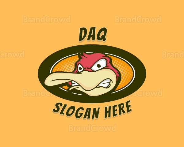 Angry Duck Cartoon Logo