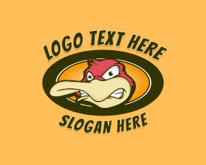 Angry - Angry Duck Cartoon logo design
