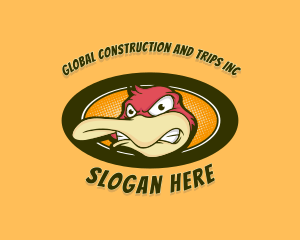 Angry Duck Cartoon Logo
