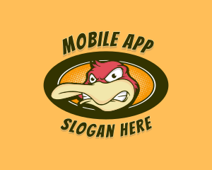 Angry Duck Cartoon Logo