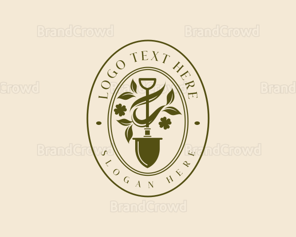 Shovel Garden Plant Logo