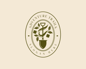 Shovel Garden Plant logo design