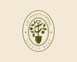 Shovel Garden Plant logo design