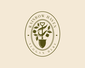 Shovel Garden Plant logo design