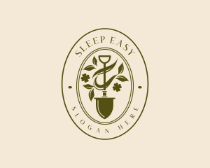 Shovel Garden Plant logo design