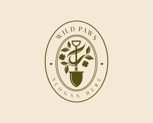 Shovel Garden Plant logo design