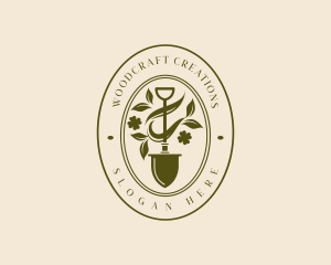 Shovel Garden Plant logo design