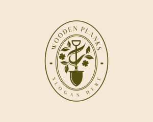 Shovel Garden Plant logo design