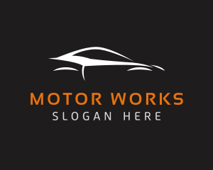 Motor - Orange Car Racing logo design