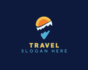 Travel Location Pin  logo design