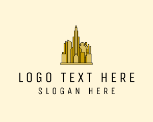 Office Building - Gold City Property logo design