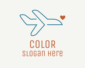 Airport - Monoline Aircraft Love logo design