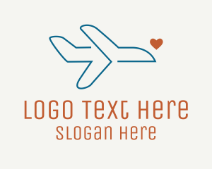Aircraft - Monoline Aircraft Love logo design