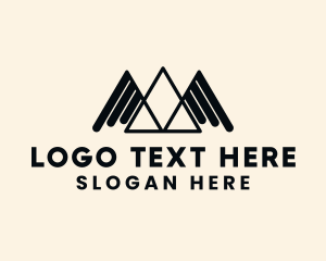 Traveler - Mountain Peak Wings logo design