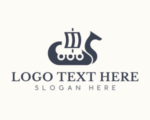 Medieval Viking Ship Logo