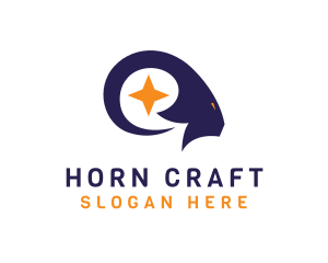 Horn - Ram Horn Star logo design