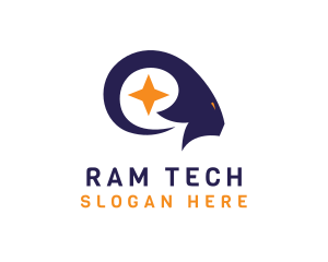 Ram Horn Star logo design