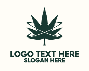 Weed - Green Cannabis Orbit logo design