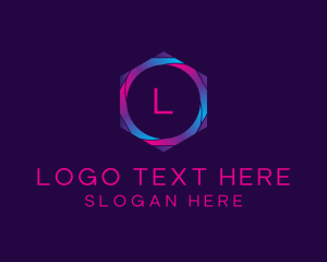 Professional - Gradient Hexagon Software App logo design