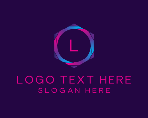 App - Gradient Hexagon Software App logo design