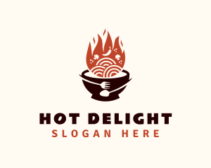 Flaming Noodle Bowl logo design