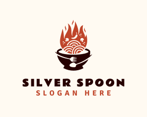 Flaming Noodle Bowl logo design