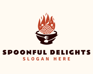 Flaming Noodle Bowl logo design