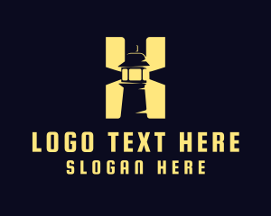 Monochrome - Lighthouse Letter H logo design