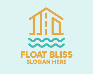 Floating Wooden House logo design