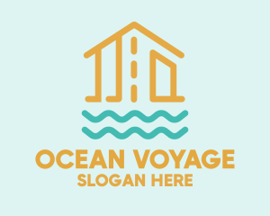 Floating Wooden House logo design