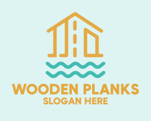 Floating Wooden House logo design