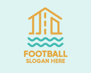 Ocean - Floating Wooden House logo design
